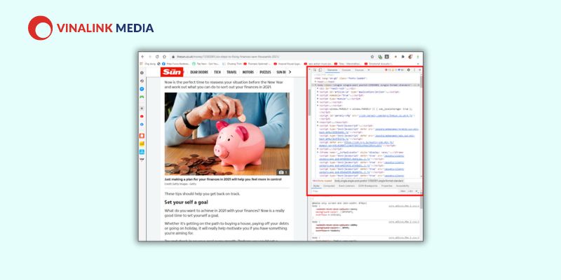 Sử dụng Inspect Elements